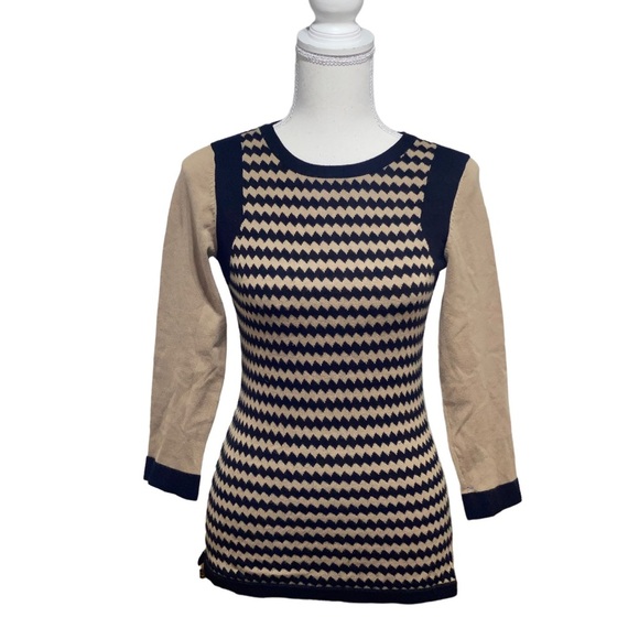 The Limited Tan/Black Striped Rayon Fitted Sweater Size XS - Picture 6 of 7